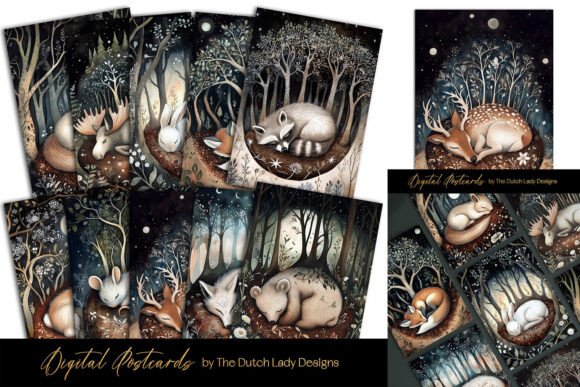 Download Sleepy Woodlands Postcard Designs - Premium Resources